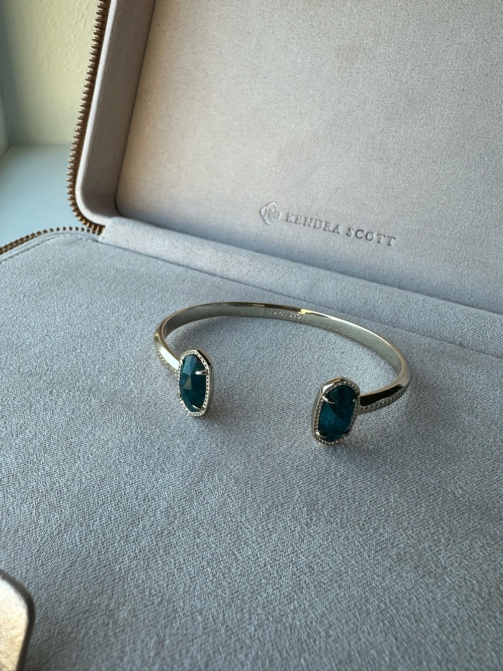 Kendra Scott Gold Elton Cuff Bracelet with Teal Stones